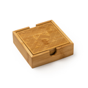 Bamboo Coaster Set and Holder (4 Pack)