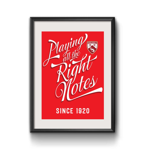 Morecambe FC Right Notes Poster Print